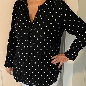 Polka Dot Black and White Women's Top